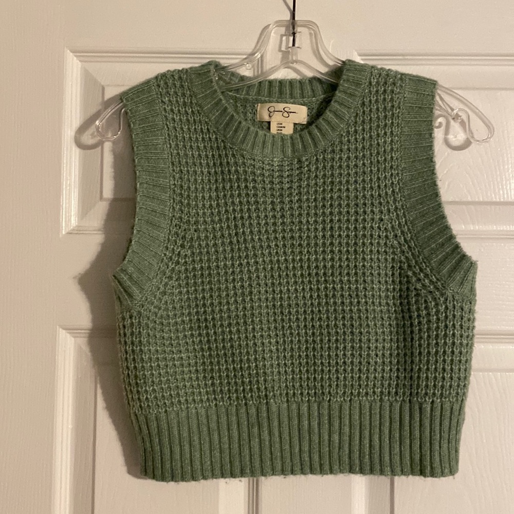 Green Knit Sweater Top